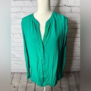 Banana Republic Teal Blouse silk size medium